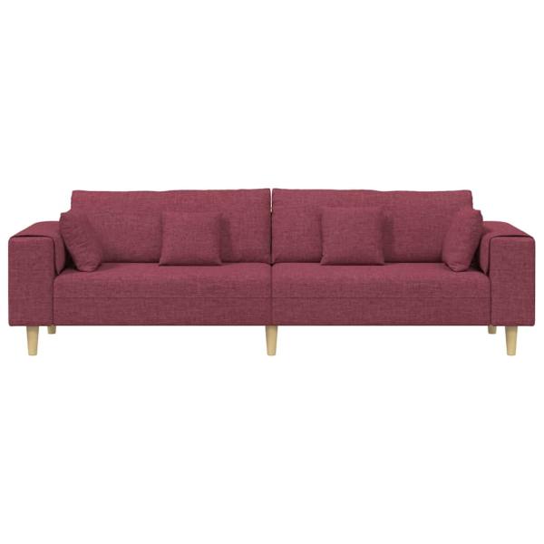 Stoffsofa mit Kissen Weinrot 208 cm Stoff
