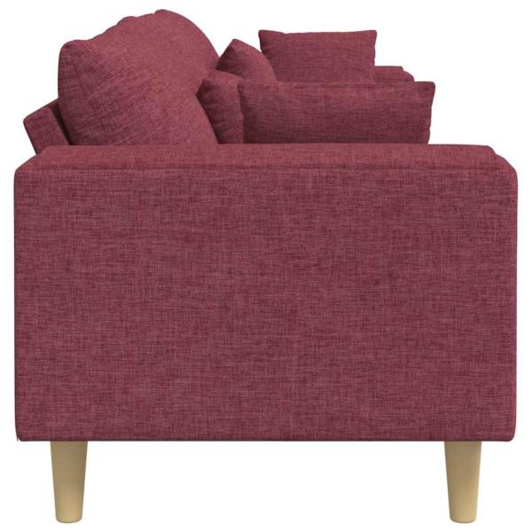 Stoffsofa mit Kissen Weinrot 208 cm Stoff