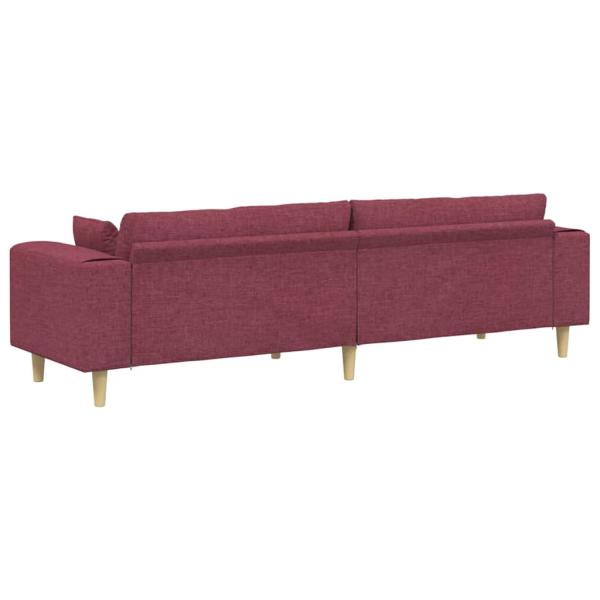 Stoffsofa mit Kissen Weinrot 208 cm Stoff