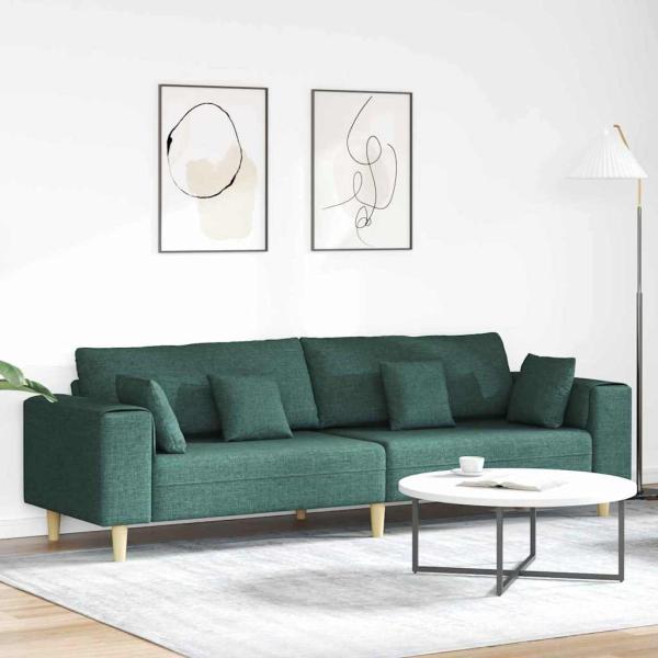 ARDEBO.de - Sofa Dunkelgrün 250 x 77 x 76 cm Stoff