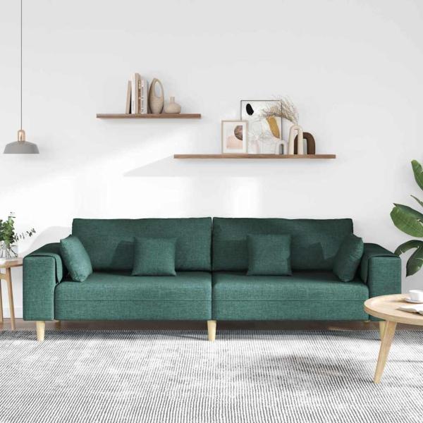 Sofa Dunkelgrün 250 x 77 x 76 cm Stoff