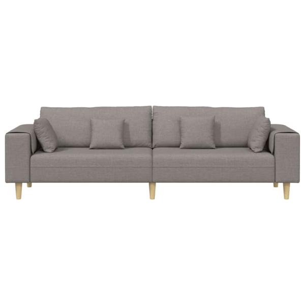 Stoffsofa mit Kissen Taupe 208 cm Stoff