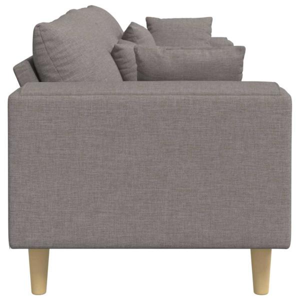 Stoffsofa mit Kissen Taupe 208 cm Stoff