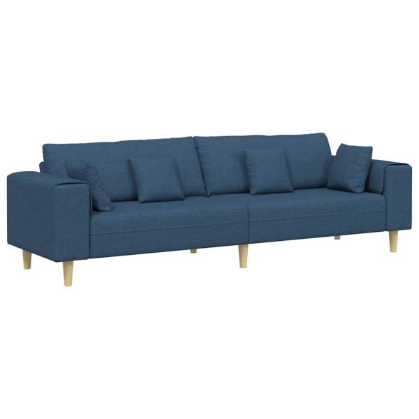 Stoffsofa mit Kissen Blau 208 cm Stoff