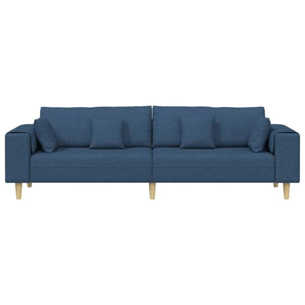 Stoffsofa mit Kissen Blau 208 cm Stoff