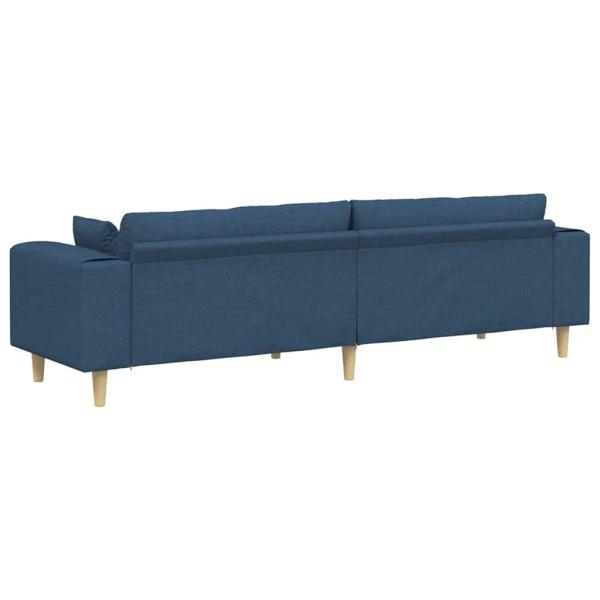 Stoffsofa mit Kissen Blau 208 cm Stoff