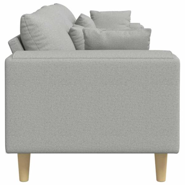 Stoffsofa mit Kissen Wolken-Grau 208 cm Stoff