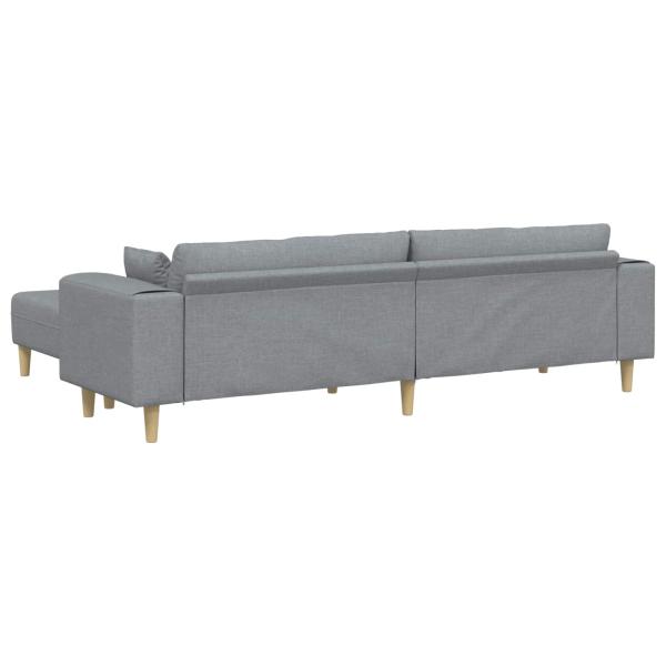 Stoffsofa mit Kissen 3 pcs Hellgrau 208 cm Stoff