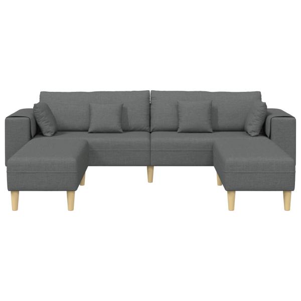 Stoffsofa mit Kissen 3 pcs Dunkelgrau 208 cm Stoff