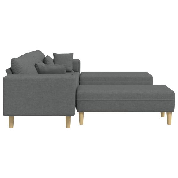Stoffsofa mit Kissen 3 pcs Dunkelgrau 208 cm Stoff