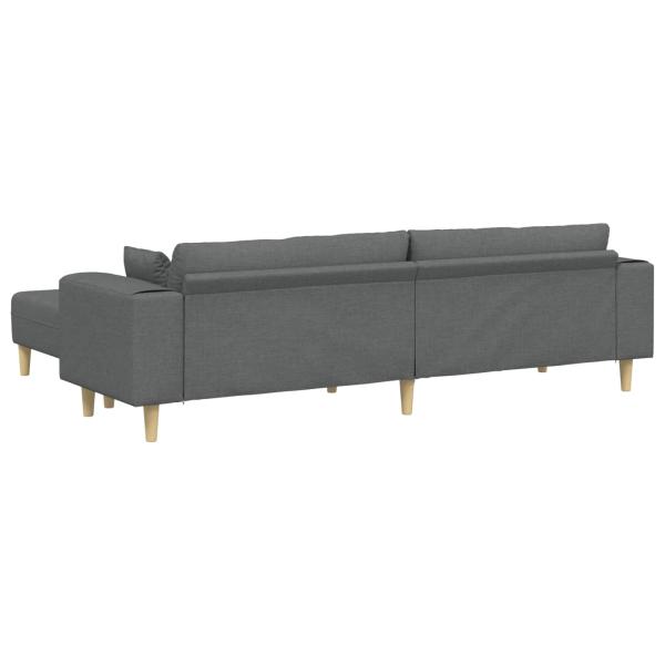 Stoffsofa mit Kissen 3 pcs Dunkelgrau 208 cm Stoff