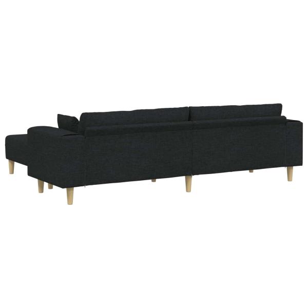 Stoffsofa mit Kissen 3 pcs Schwarz 208 cm Stoff