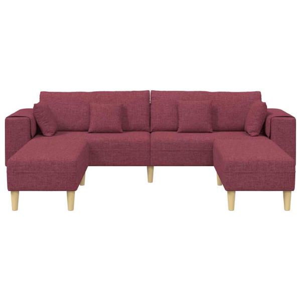 Stoffsofa mit Kissen 3 pcs Weinrot 208 cm Stoff