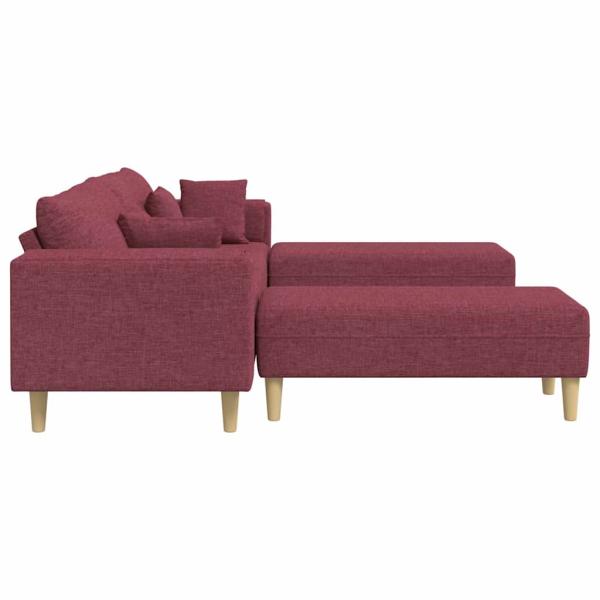 Stoffsofa mit Kissen 3 pcs Weinrot 208 cm Stoff