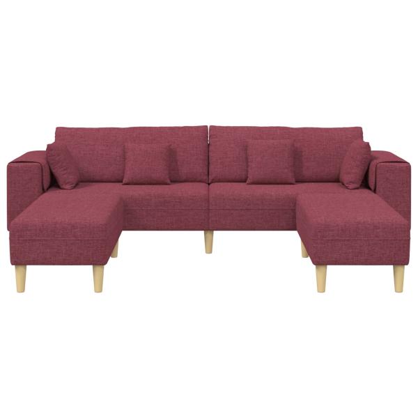 Stoffsofa mit Kissen 3 pcs Weinrot 208 cm Stoff