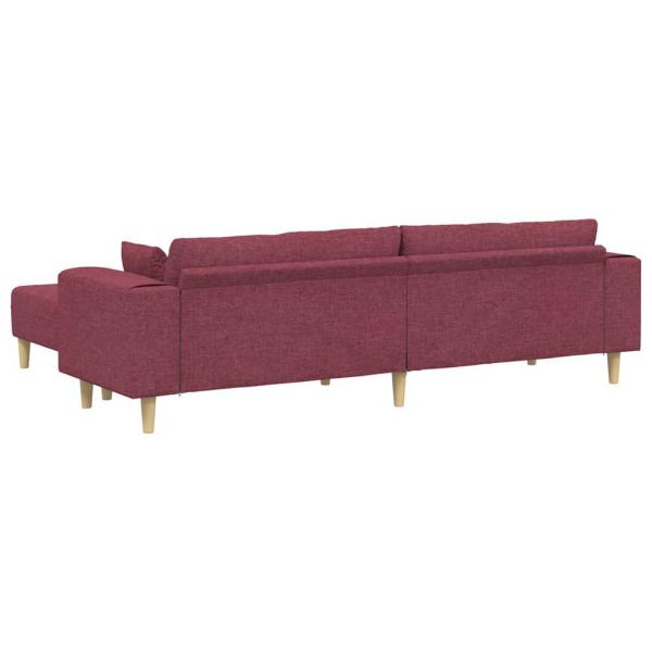 Stoffsofa mit Kissen 3 pcs Weinrot 208 cm Stoff