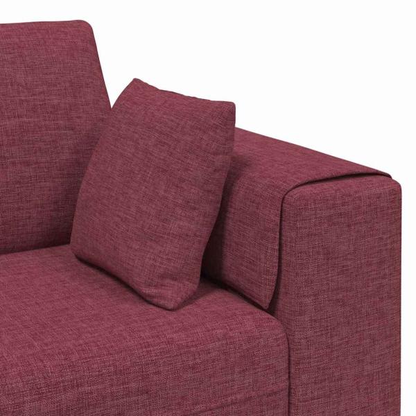 Stoffsofa mit Kissen 3 pcs Weinrot 208 cm Stoff