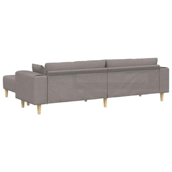 Stoffsofa mit Kissen 3 pcs Taupe 208 cm Stoff