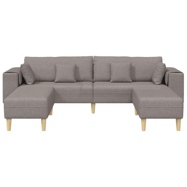 Stoffsofa mit Kissen 3 pcs Taupe 208 cm Stoff