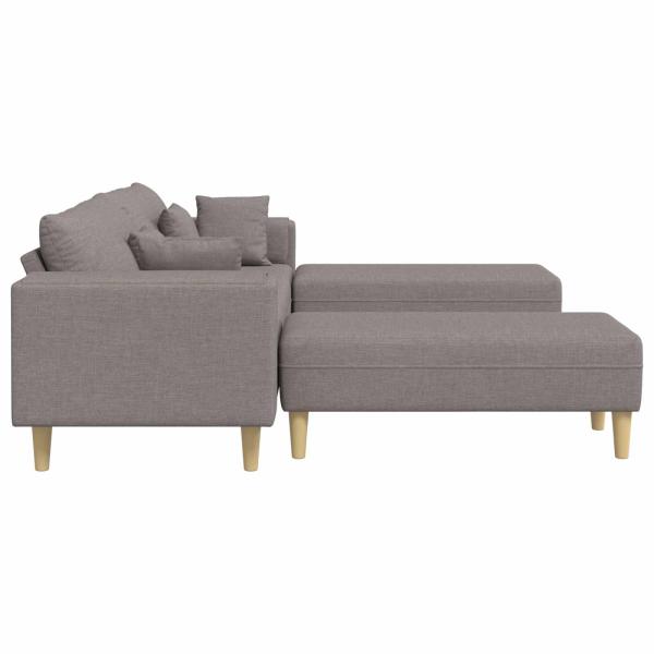 Stoffsofa mit Kissen 3 pcs Taupe 208 cm Stoff