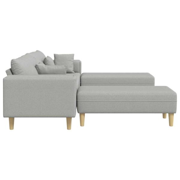 Stoffsofa mit Kissen 3 pcs Wolken-Grau 208 cm Stoff