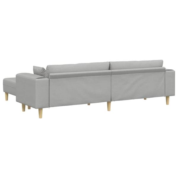 Stoffsofa mit Kissen 3 pcs Wolken-Grau 208 cm Stoff