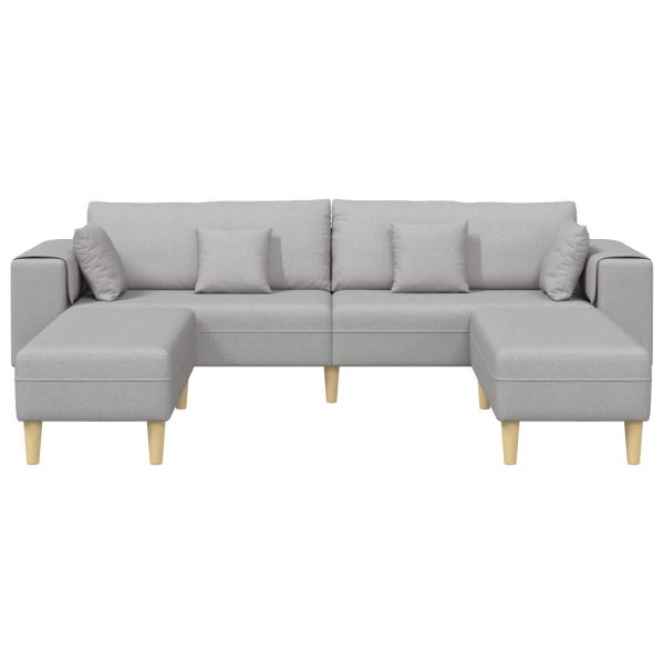 Stoffsofa mit Kissen 3 pcs Wolken-Grau 208 cm Stoff