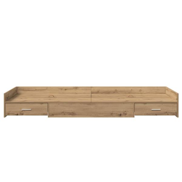 Bett mit Stauraum Artisan Eiche 100 x 200 cm Holzwerkstoff