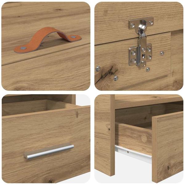 Bett mit Stauraum Artisan Eiche 100 x 200 cm Holzwerkstoff