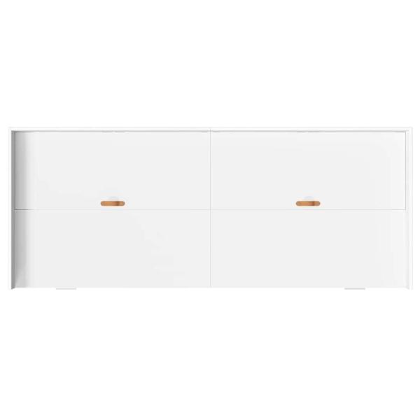 Bett mit Stauraum mit Kopfteil Weiß 90 x 200 cm Holzwerkstoff