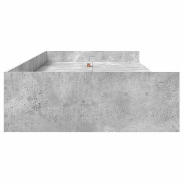 Bett mit Stauraum mit Kopfteil Beton Grau 90 x 200 cm Holzwerkstoff
