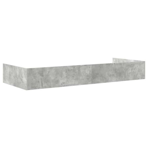 Bett mit Stauraum mit Kopfteil Beton Grau 90 x 200 cm Holzwerkstoff