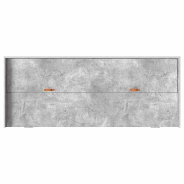 Bett mit Stauraum mit Kopfteil Beton Grau 90 x 200 cm Holzwerkstoff