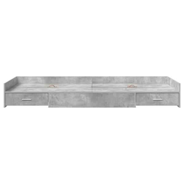 Bett mit Stauraum mit Kopfteil Beton Grau 90 x 200 cm Holzwerkstoff