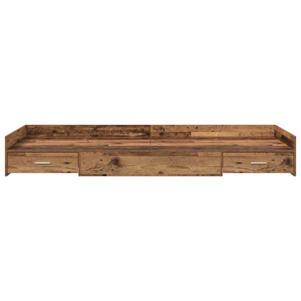 Bett mit Stauraum mit Kopfteil Altholz 90 x 200 cm Holzwerkstoff