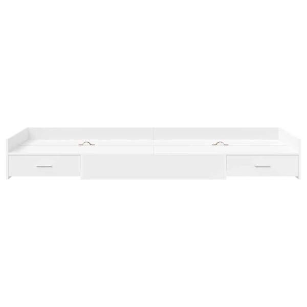 Bett mit Stauraum mit Kopfteil Weiß 80 x 200 cm Holzwerkstoff