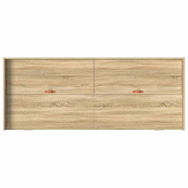 Bett mit Stauraum mit Kopfteil Sonoma Eiche 80 x 200 cm Holzwerkstoff