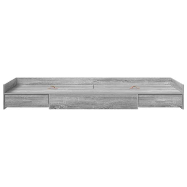 Bett mit Stauraum Graues Sonoma 80 x 200 cm Holzwerkstoff