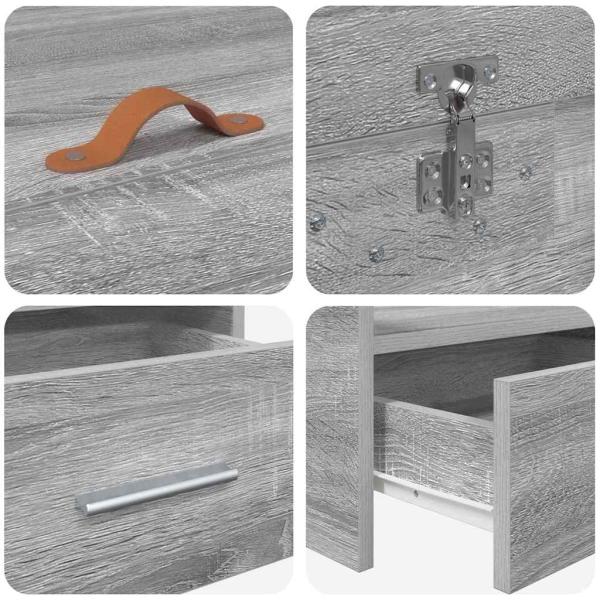 Bett mit Stauraum Graues Sonoma 80 x 200 cm Holzwerkstoff