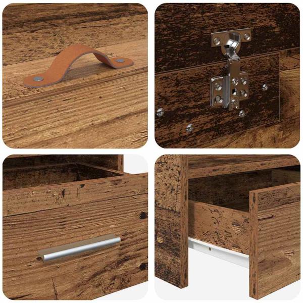 Bett mit Stauraum mit Kopfteil Altholz 80 x 200 cm Holzwerkstoff