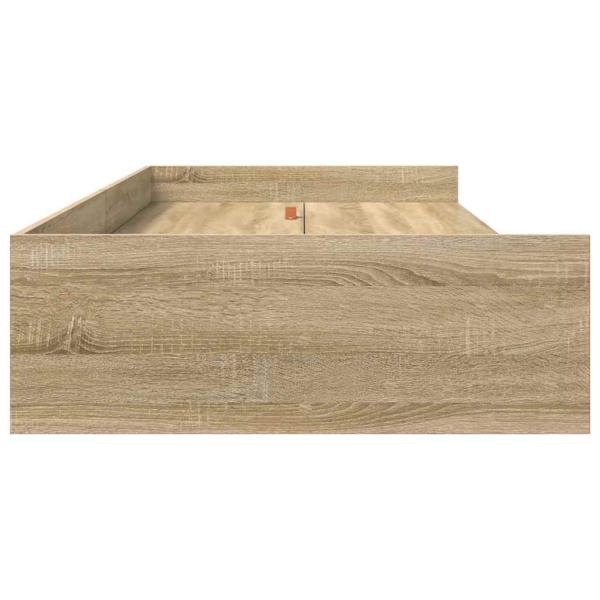 Bett mit Stauraum mit Kopfteil Sonoma Eiche 75 x 190 cm Holzwerkstoff