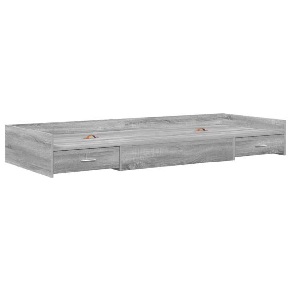 Bett mit Stauraum Graues Sonoma 75 x 190 cm Holzwerkstoff