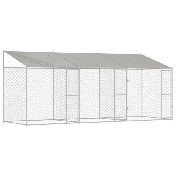 Hundekäfig Silber 600 x 200 x 256 cm Verzinkter Stahl