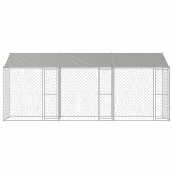 Hundekäfig Silber 600 x 200 x 256 cm Verzinkter Stahl