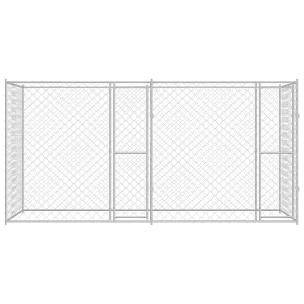 Hundekäfig Silber 400 x 200 x 200 cm Verzinkter Stahl