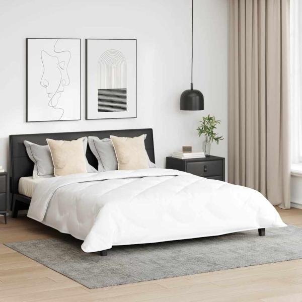 ARDEBO.de - Bettdecke mit Kissen Argyle 3 pcs Weiß 240 x 200 cm Mikrofaser
