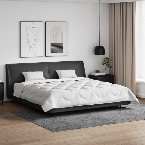 ARDEBO.de - Bettdecke mit Kissen Argyle 3 pcs Weiß 240 x 220 cm Mikrofaser