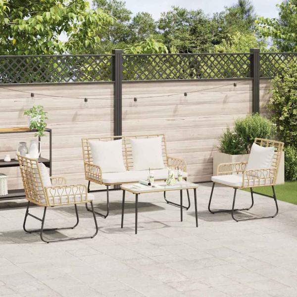 Gartenmöbel Set mit Kissen 4 pcs Schwarz, Anthrazit