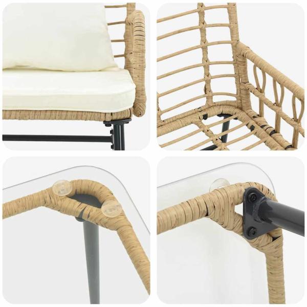 Gartenmöbel Set mit Kissen 4 pcs Schwarz, Anthrazit