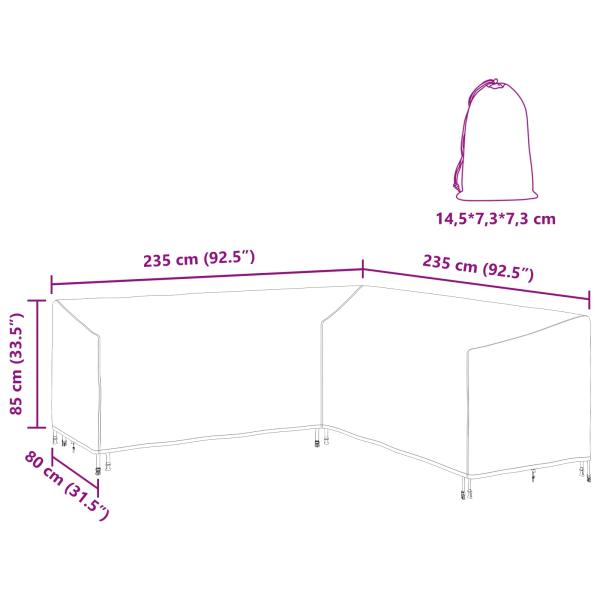 Gartenmöbelabdeckung 235 x 235 x 80 cm 210D Oxford Stoff